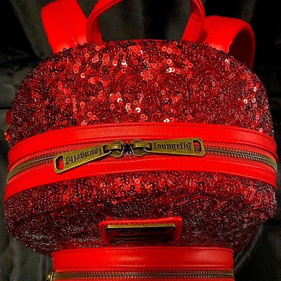 Brand new with tags. Red sequins Evil Queen Loungefly backpack. - Picture 8 of 9